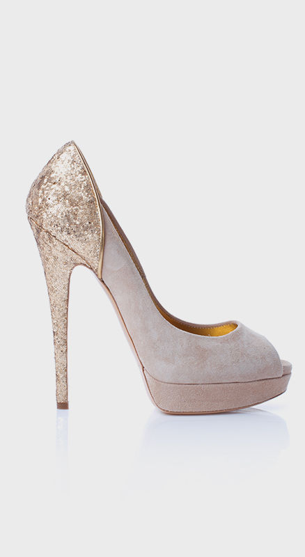 Beige Glitter Stilettos