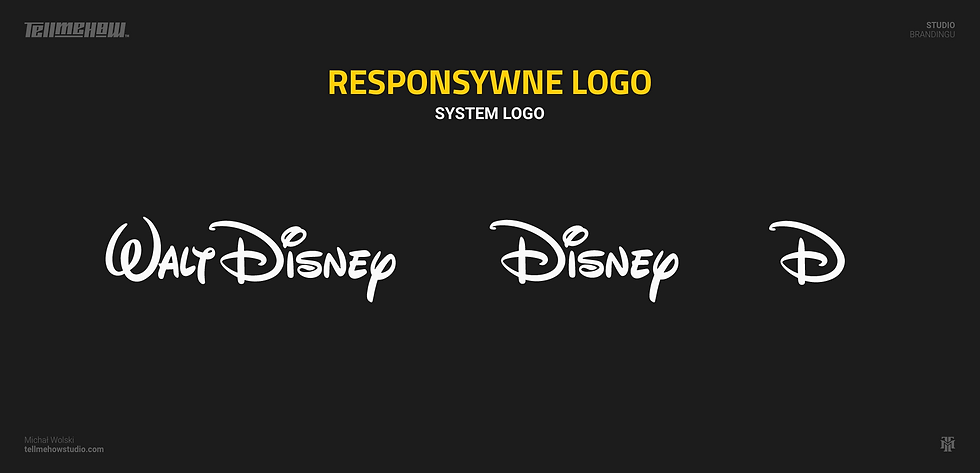 System logo. Responsywne logo. Przykład logo Walt Disney