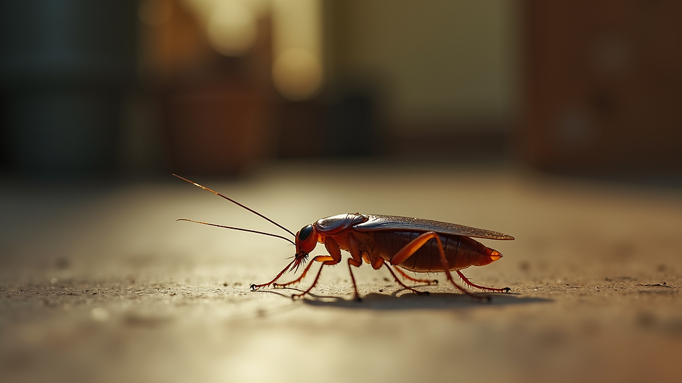Close-up view of cockroach bait trap