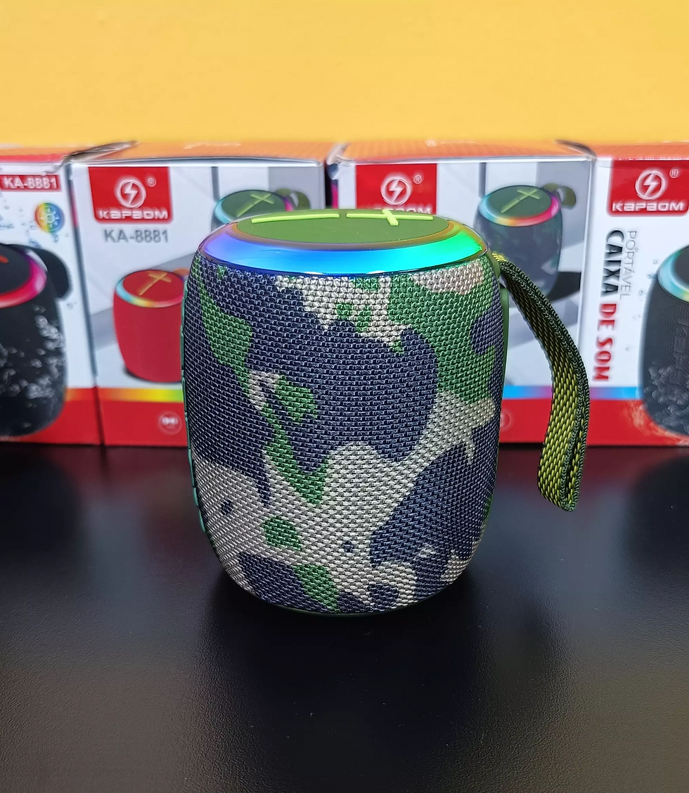 Thumbnail: Verso Caixa de Som Bluetooth Kapbom KA-8881 Camuflada