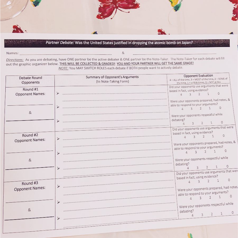 global history lesson, global history lessons, world history lessons, world history lesson, global history resources, world history resources, global history class, world history class, social studies flexible seating, high school flexible seating, how to plan a debate, how to plan a high school debate, how to plan a debate in history class, how to plan a history class debate, how to plan a social studies debate, how to plan a world history debate, how to plan a debate in global, atomic bomb debate global history, atomic bomb debate us history, atomic bomb debate world history, atomic bomb debate american history, how to plan the best debate ever, how to plan a fun debate