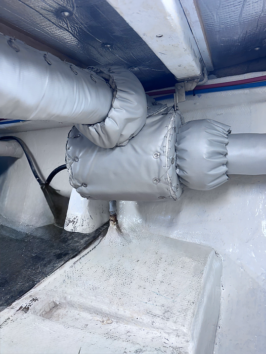 custom removable insulation soft covers in a engine room