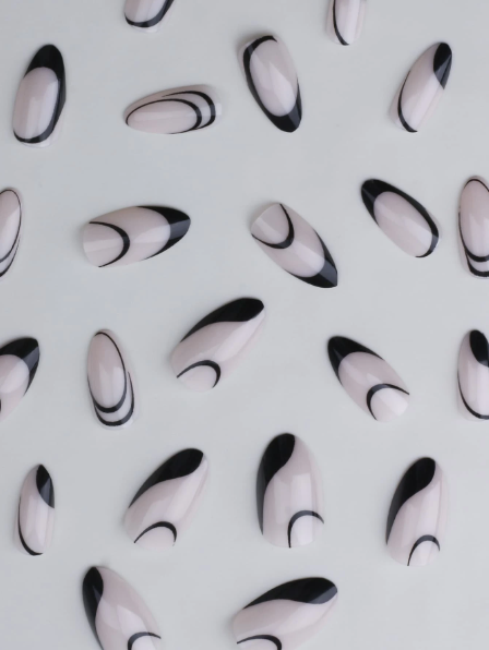 Miniature : 240 pièces Faux ongles en amande long & 10 pièce Lime à ongles & 1 feuille Ruban