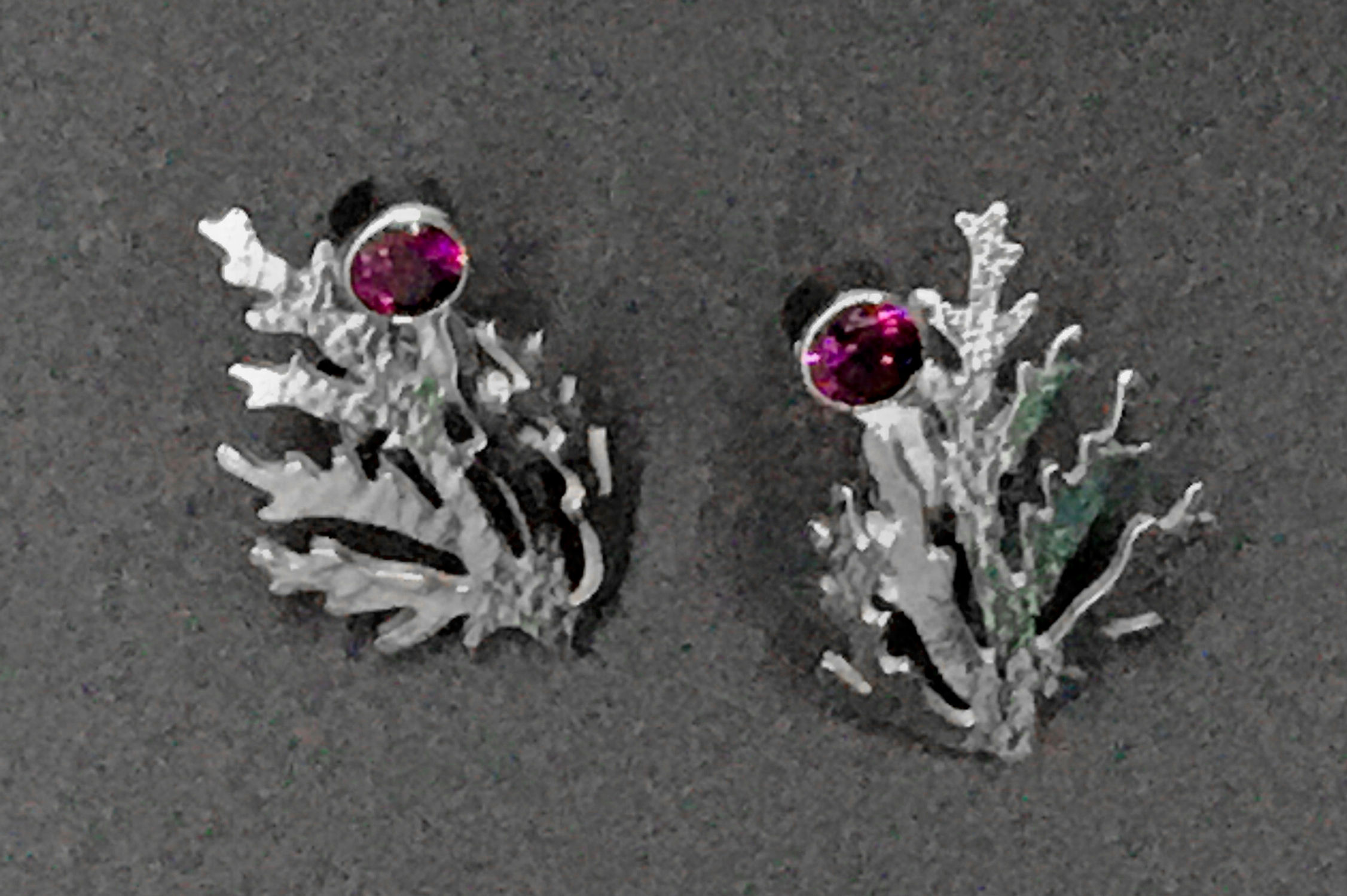 EARRINGS, STERLING SILVER, SNOW PINES