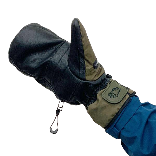 Miniaturbild: olivgrüne Fausthandschuhe, Ansicht der Innenseite gestreckt , vom Typ Werewolfe Mitt Military, der Marke Deathgrip Glove Co.