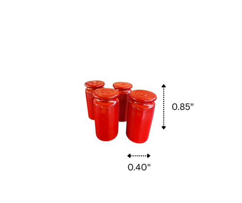 Powder-coated Astatic Red Valve Stem Bullet Shell Caps - 4 per