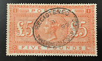 GREAT BRITAIN RARE Stamp, #93, 1882, £5 brt. org.,