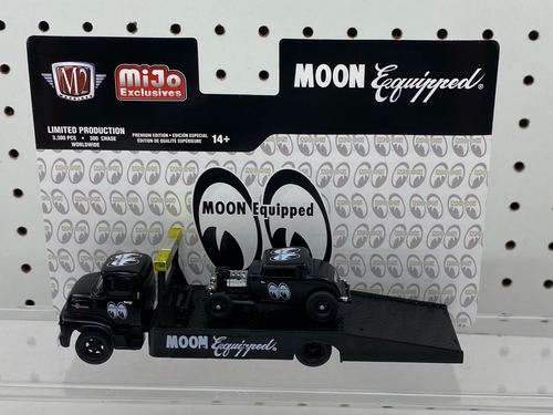 ミニカー 1:64 MOON 1956 Ford COE &amp; 1932 Ford 3 1956 Ford COE & 1932 Ford Moon Eyes 3 Window | M2 Machines