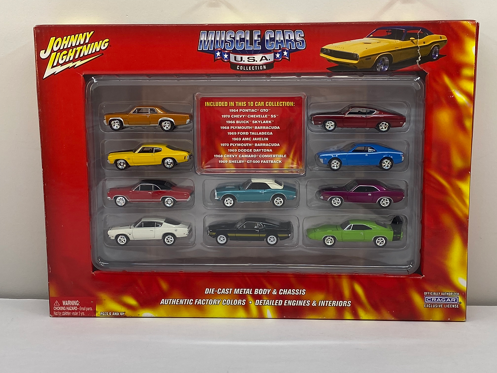 Muscle Cars USA 10-Car Box Set w/White Lightning 1969 Shelby GT500 Fastback