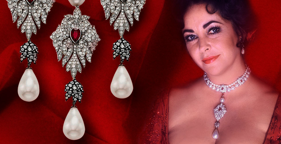 Perla Peregrina y Elizabeth Taylor