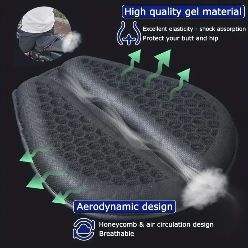 Honeycomb Gel Moto Seat Pad