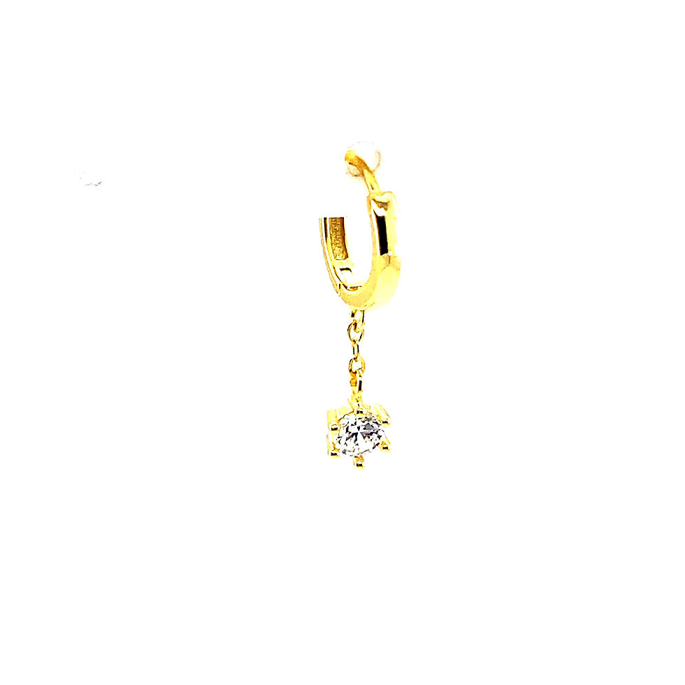 Single Drop Crystal Chain Huggie