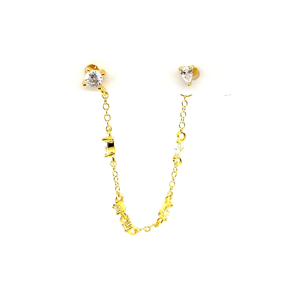 Double Crystal Stud Chain