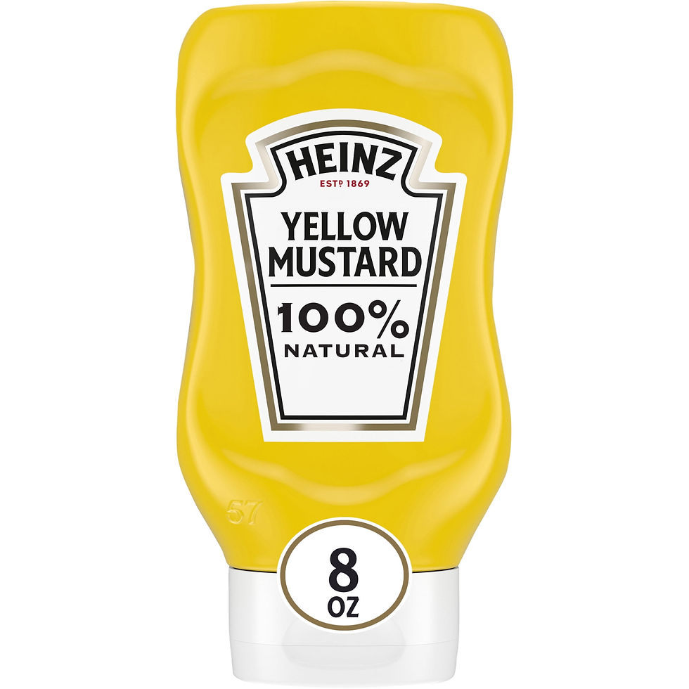 Heinz 100% Natural Yellow Mustard, 8 oz Bottle
