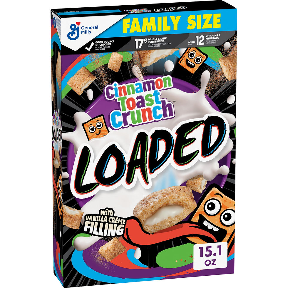 Cinnamon Toast Crunch Loaded Cereal, Made with Whole Grain, Family Size, 15.1 oz