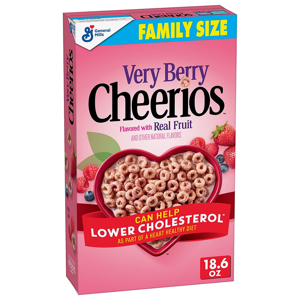 Very Berry Cheerios, Heart Healthy Cereal, Family Size, 18.6 Oz Packaging May Va