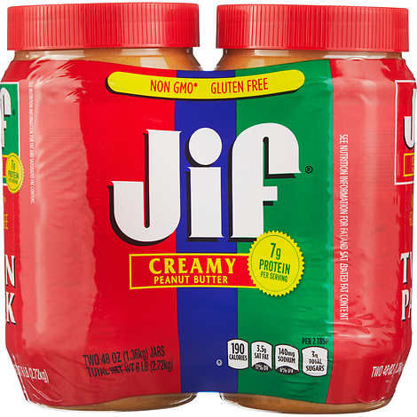 Jif Peanut Butter, 48 oz, 2 ct