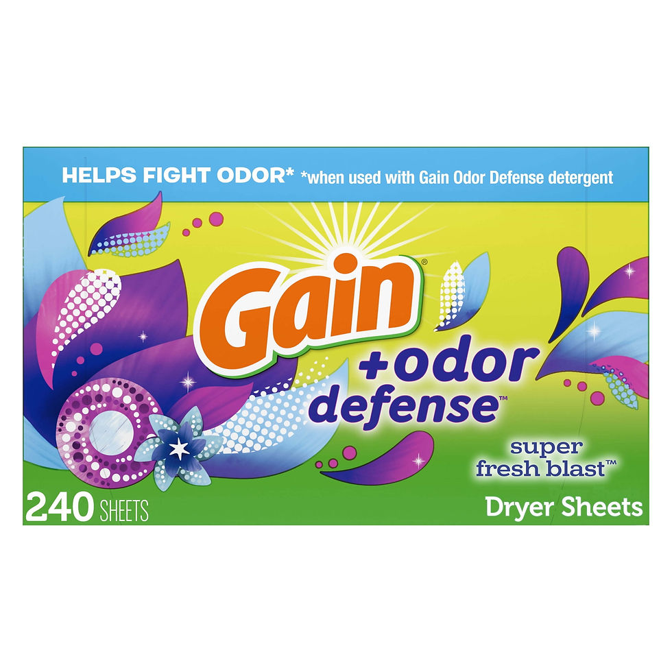 Gain + Odor Defense Dryer Sheets, Super Fresh Blast Scent Fabric Softener Sheets