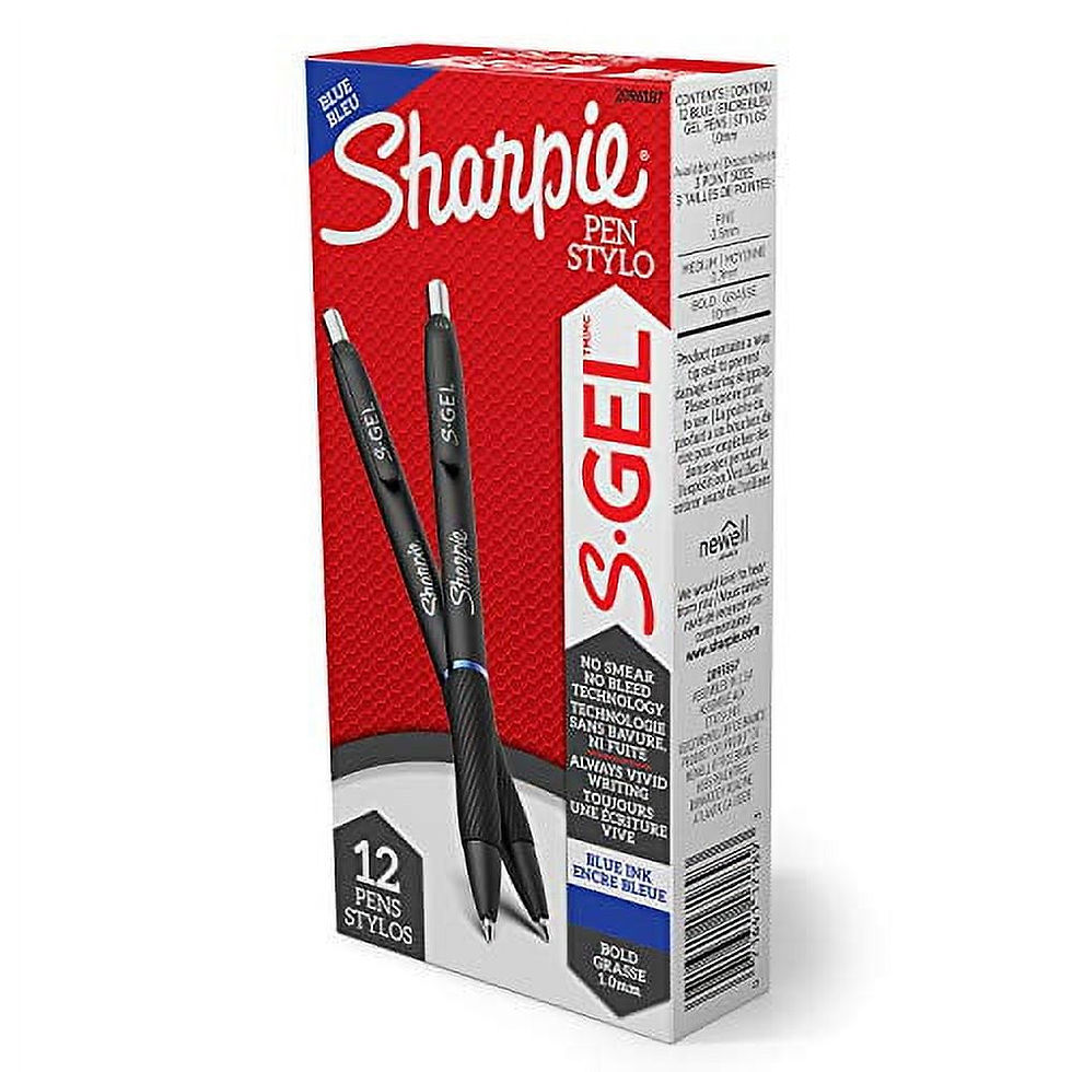 Sharpie S-Gel Gel Pens, Bold Point (1.0mm), Blue Ink Gel Pen, 12 Count