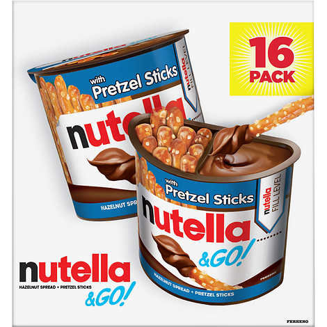 Nutella and Go Hazelnut Spread with Pretzel Sticks, 1.9 oz, 16 ct