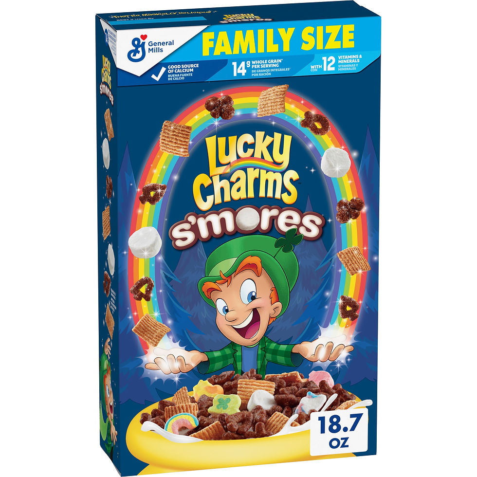 Lucky Charms Smores Breakfast Cereal with Marshmallows, Family Size, 18 OZ