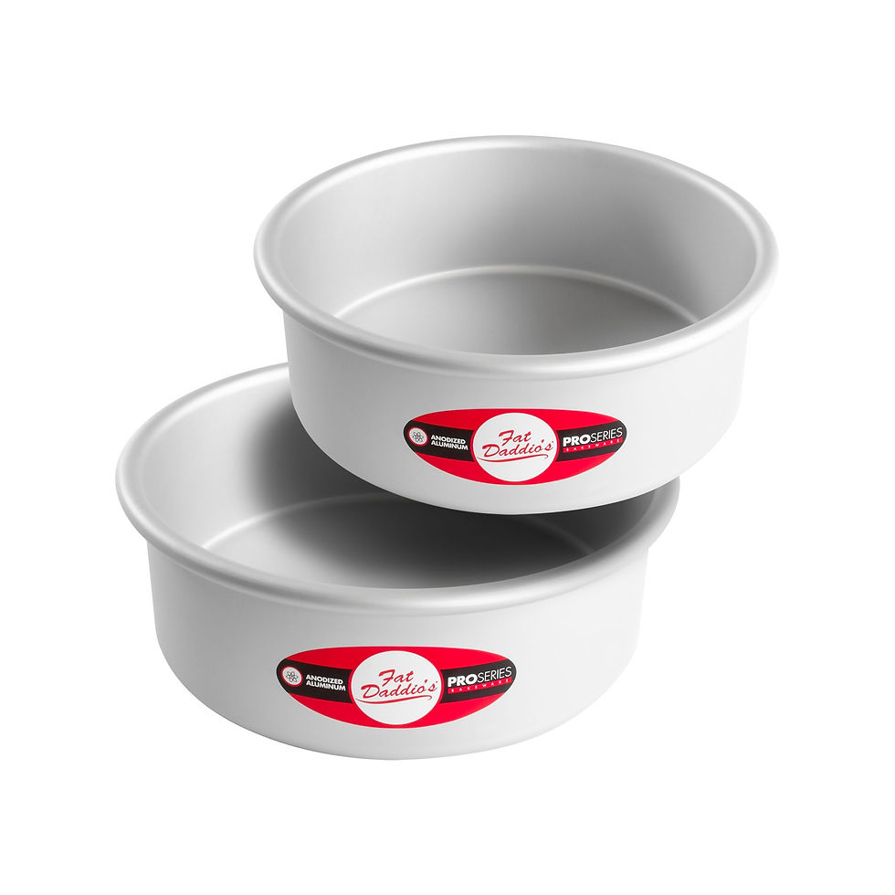 Fat Daddio's PRD-83SET Anodized Aluminum Round Cake Pans, 2 Piece Set, 8 x 3 in