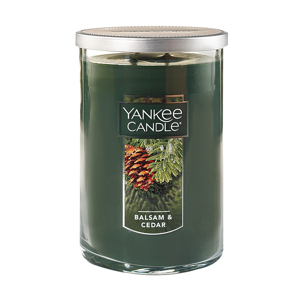 Yankee Candle Balsam & Cedar -  22 oz Large Modern Brushed Lid Tumbler Candle: