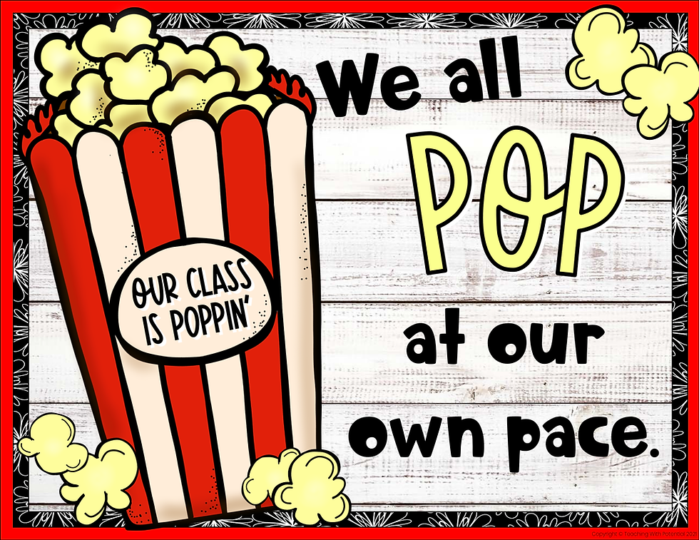 bulletin board, popcorn theme