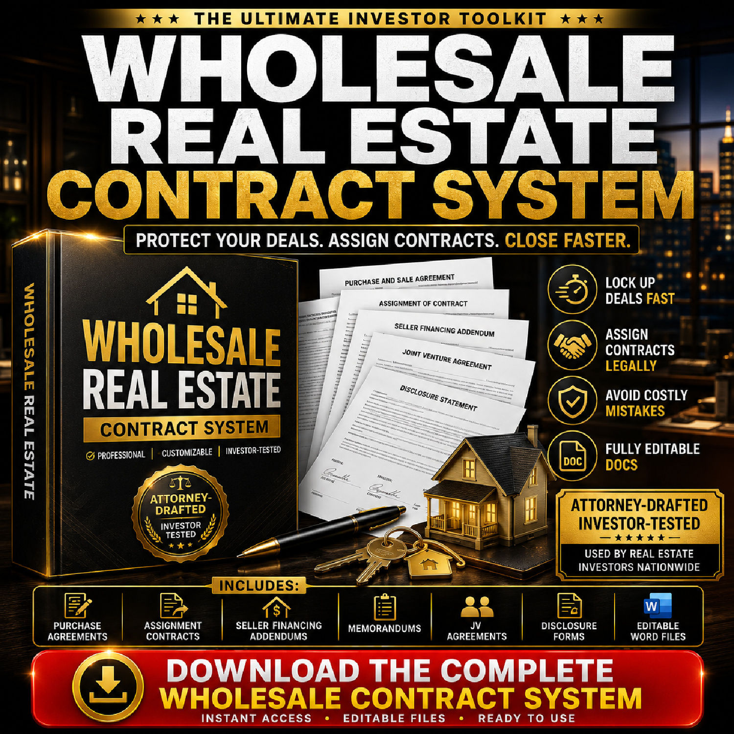 Wholesale Residential Real Estate Contracts & Purchase and Sale Agreements Pack