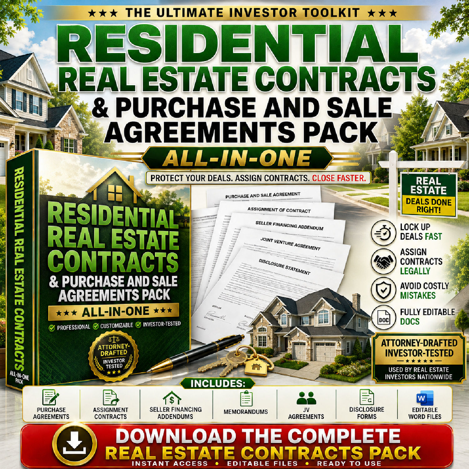 Residential Real Estate Contracts & Purchase and Sale Agreements Documents Pack