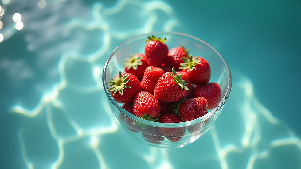 Vue en plongée d'un bol de fruits frais colorés