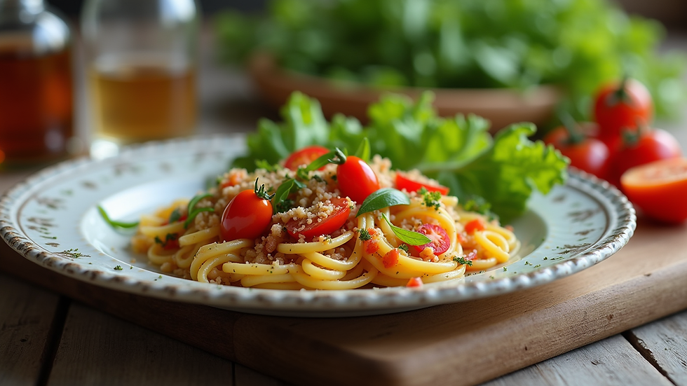 Vue rapprochée d'une assiette équilibrée avec légumes frais
