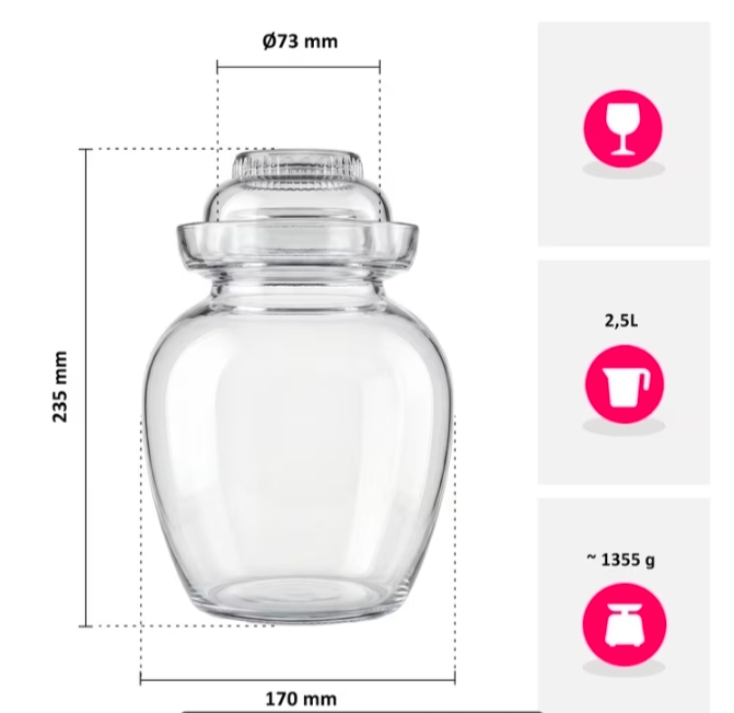 Miniature : JARRE DE FERMENTATION EN VERRE 2,5 LITRES