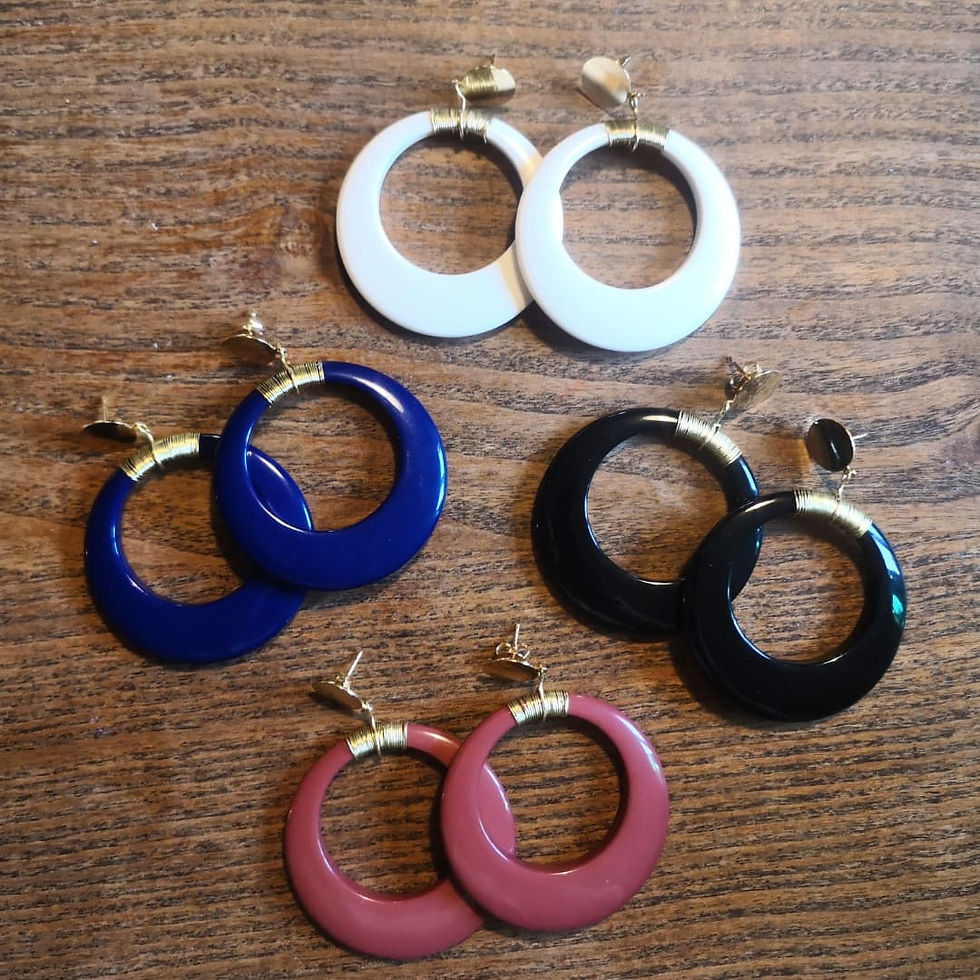 Miniature : ~ Boucles d'oreilles Type Créoles en résine ~