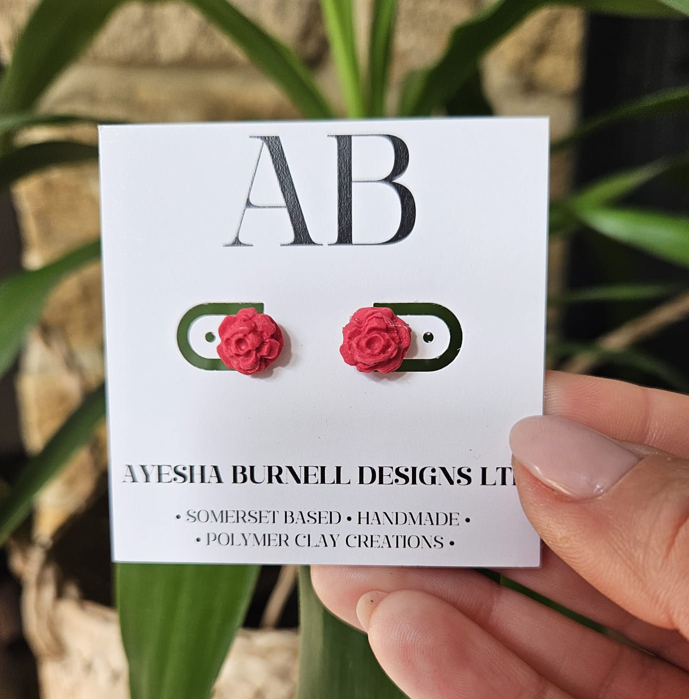 Red Rose Studs - Mini