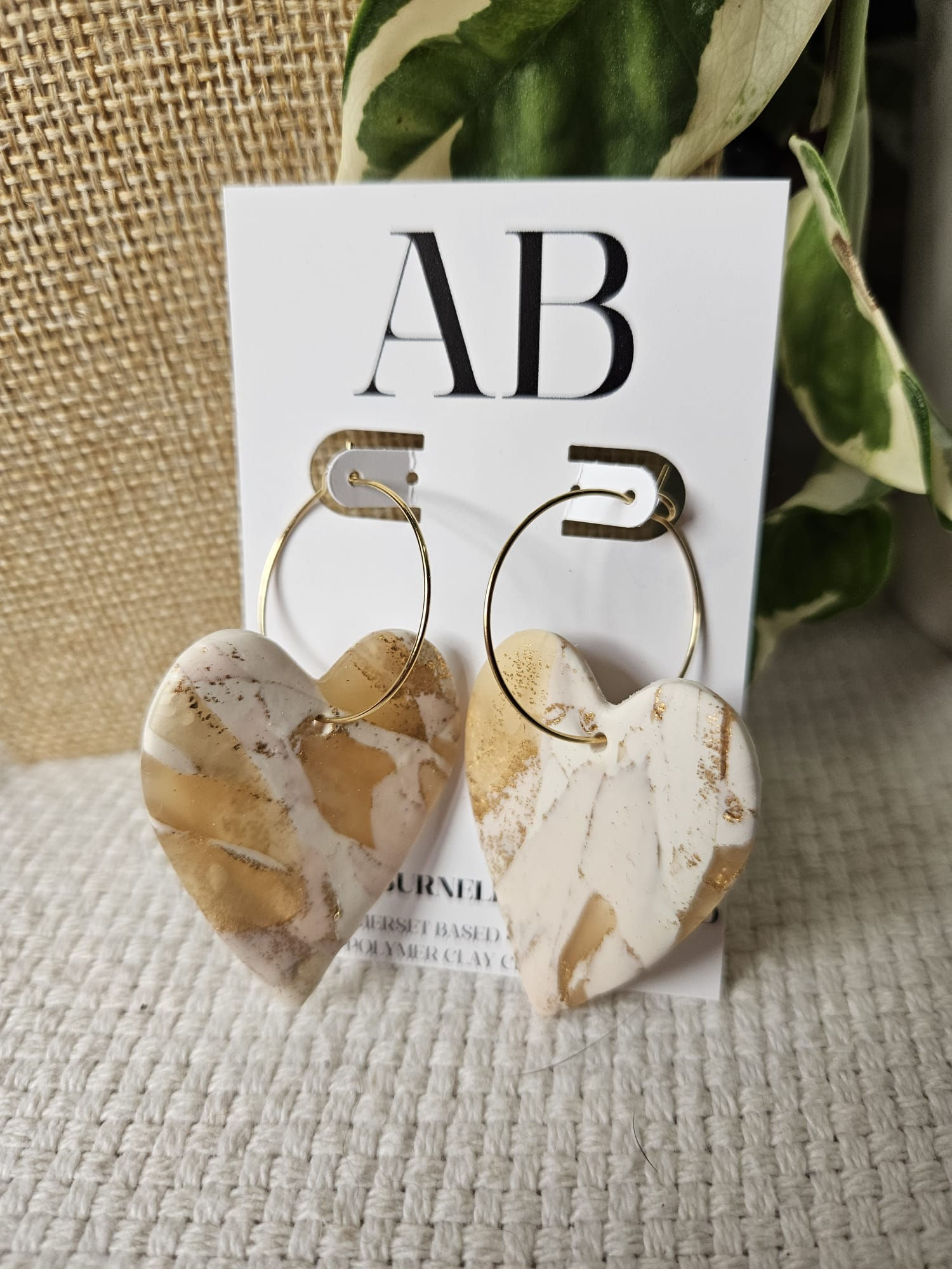 Giant Heart 'Daphne' Hoop Dangles - Gold