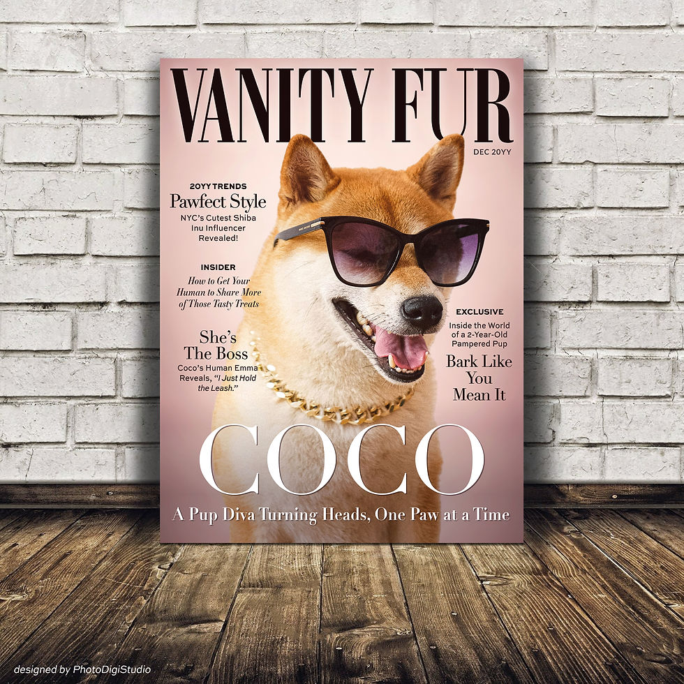Thumbnail: Personalized fashion pet magazine cover displayed as trendy pet wall decor