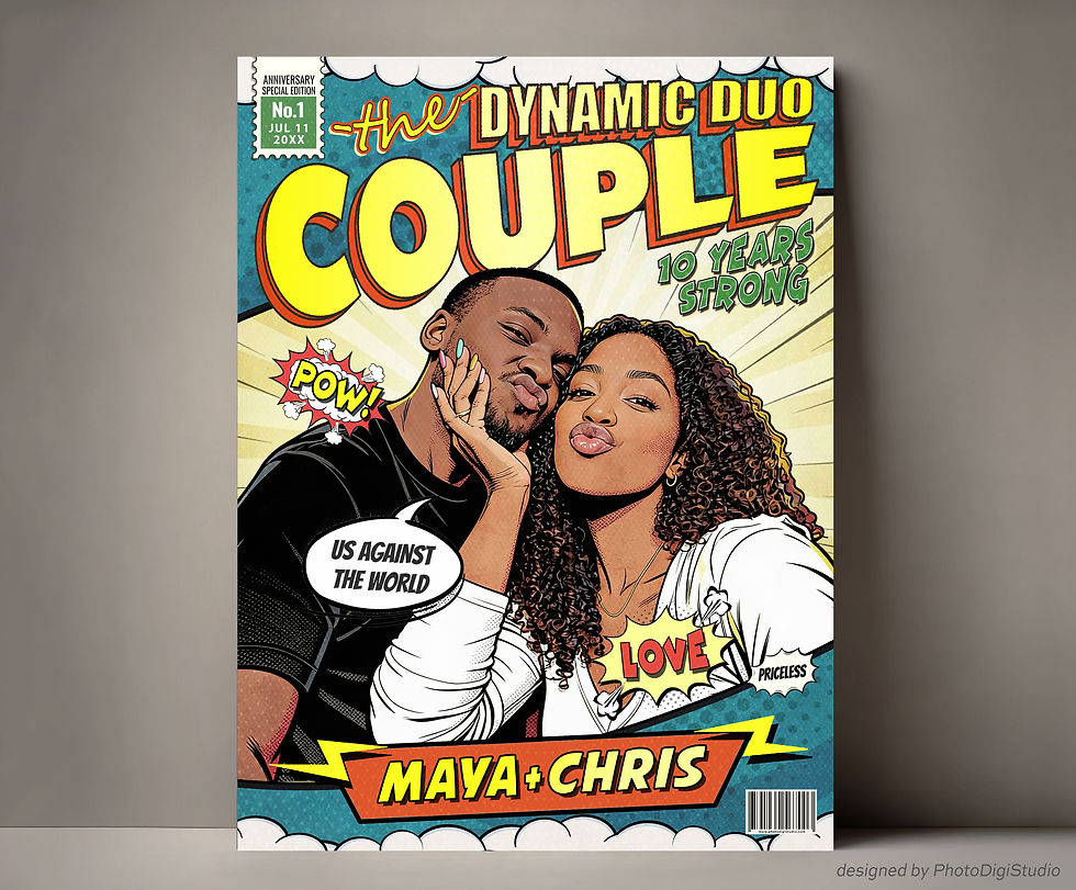 Custom Comic Book Poster Personalized Couples Gift