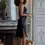 Thumbnail: Black Silk Slip Dress Marjolaine