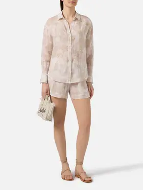 Thumbnail: Cristal Ramie Suit with beige toile de jouy print  MC2 Saint Barth