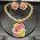 Thumbnail: Elegant Jewelry Set with pink and yellow