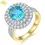Thumbnail: Sterling Silver Gold Plated Ring 3.3 Carats Genuine Topaz Fine Jewelries