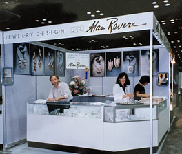 Setting up at the Jewelers of America Show in New York.