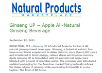 NaturalProductsMarketplace.com: GINSENG UP INTRODUCED APPLE FLAVOR