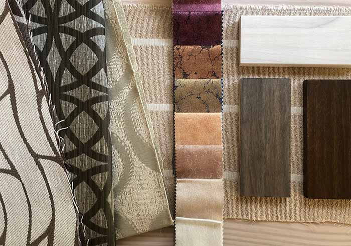 Fabrics and wood finishes