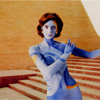 Picasso painted onto model's body for Citroën Picasso ad