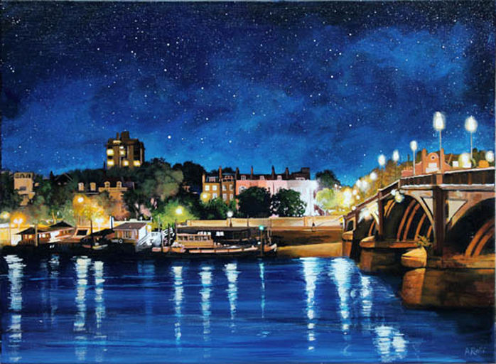 Thumbnail: Battersea Bridge to Cheyne Walk - Signed limited edition print