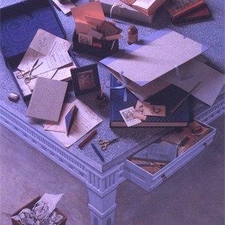 catalogue shot for Laura Ashley with painted and real objects