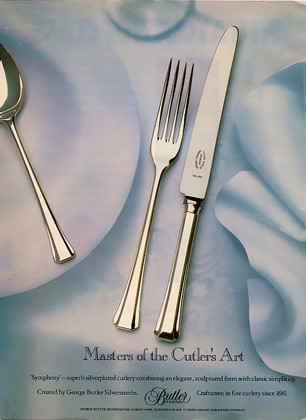 airbrushed background with Butler cutlery