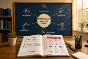 Diagram illustrating how a structured Chumash curriculum develops comprehension, engagement, skill development, assessment, and application in Torah learning.